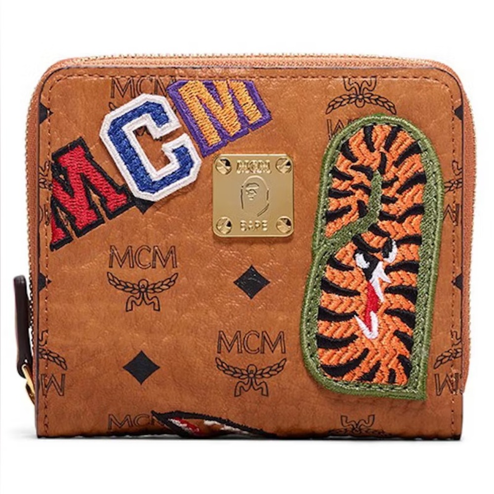 MCM x BAPE Brown Leather Wallet